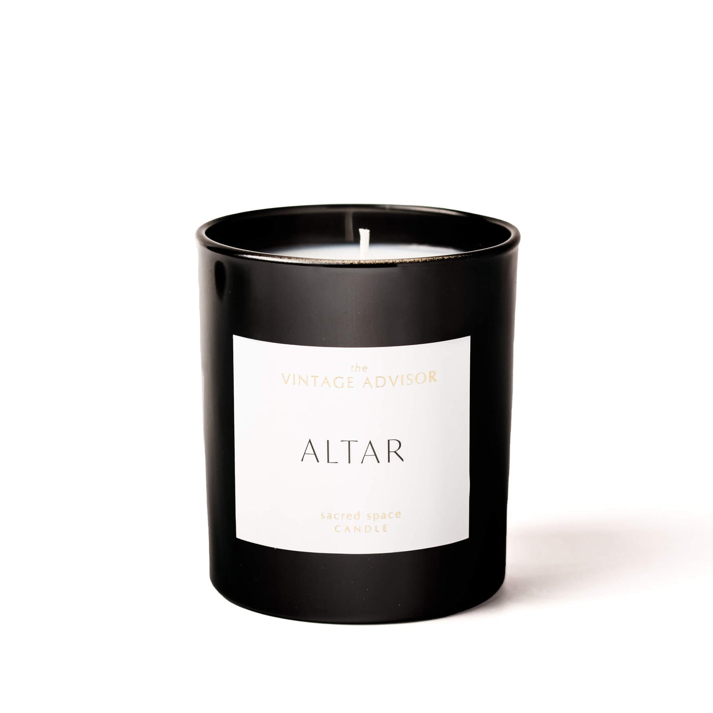 Altar hand-poured natural wax scented candle in glass container with premium packaging box, luxury home fragrance