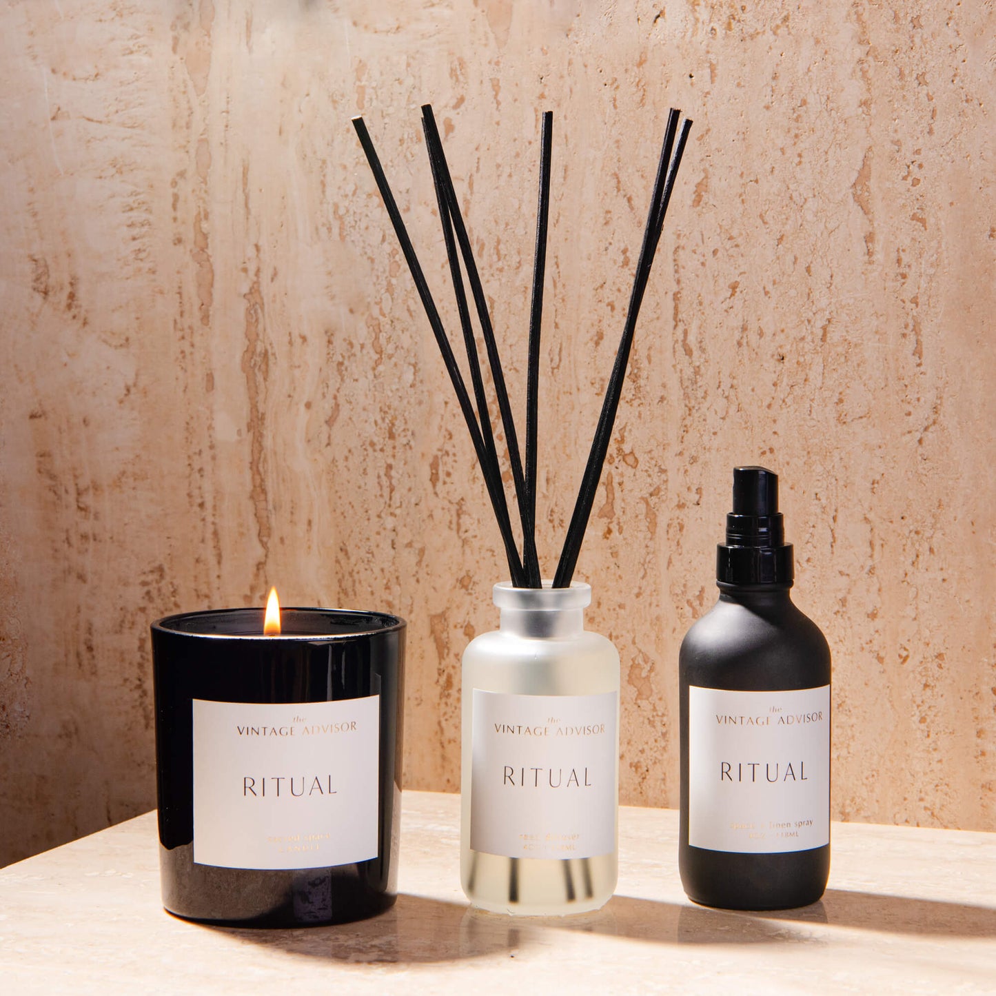 Ritual Home Fragrance Trio - Candle - Room Spray - Reed Diffuser