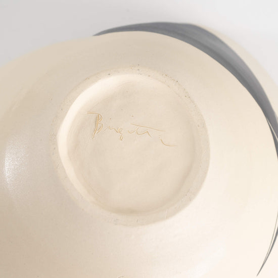 Vintage Abstract Studio Pottery Bowl artist signature 