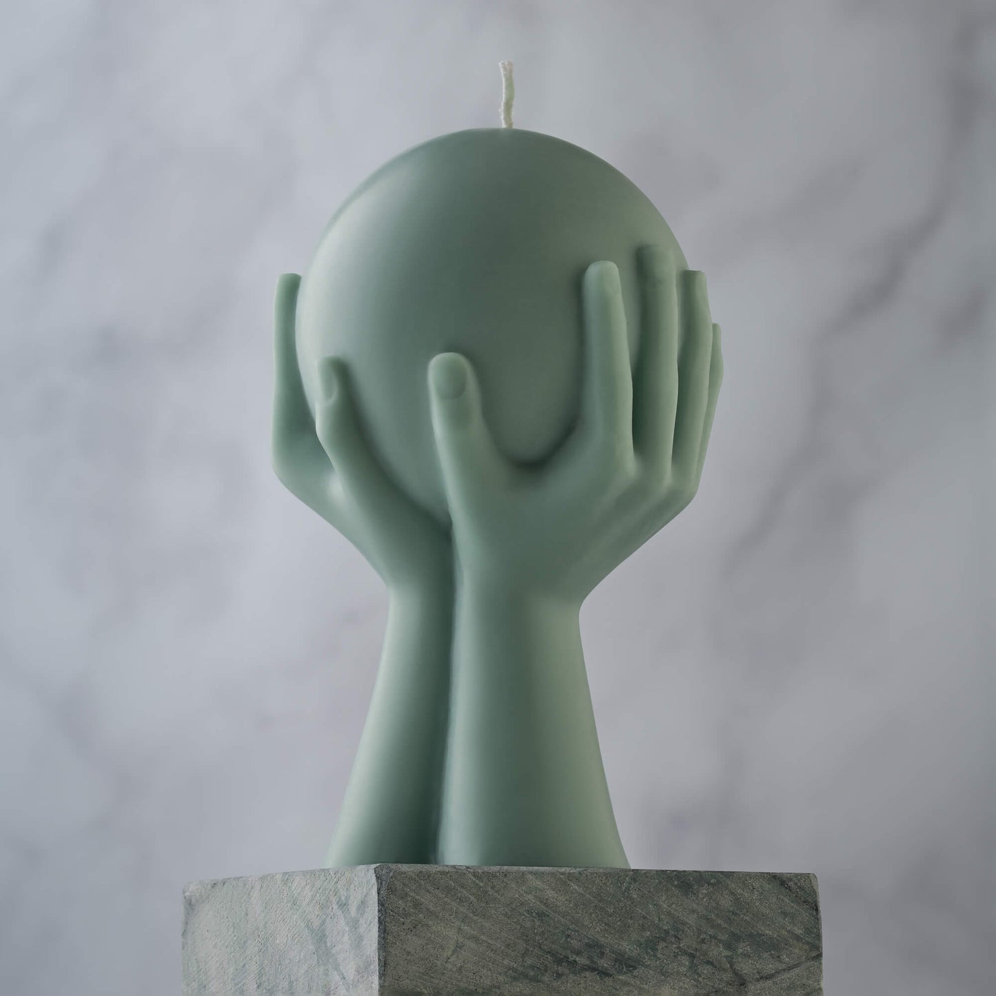 Selene moon goddess candle - green jasper