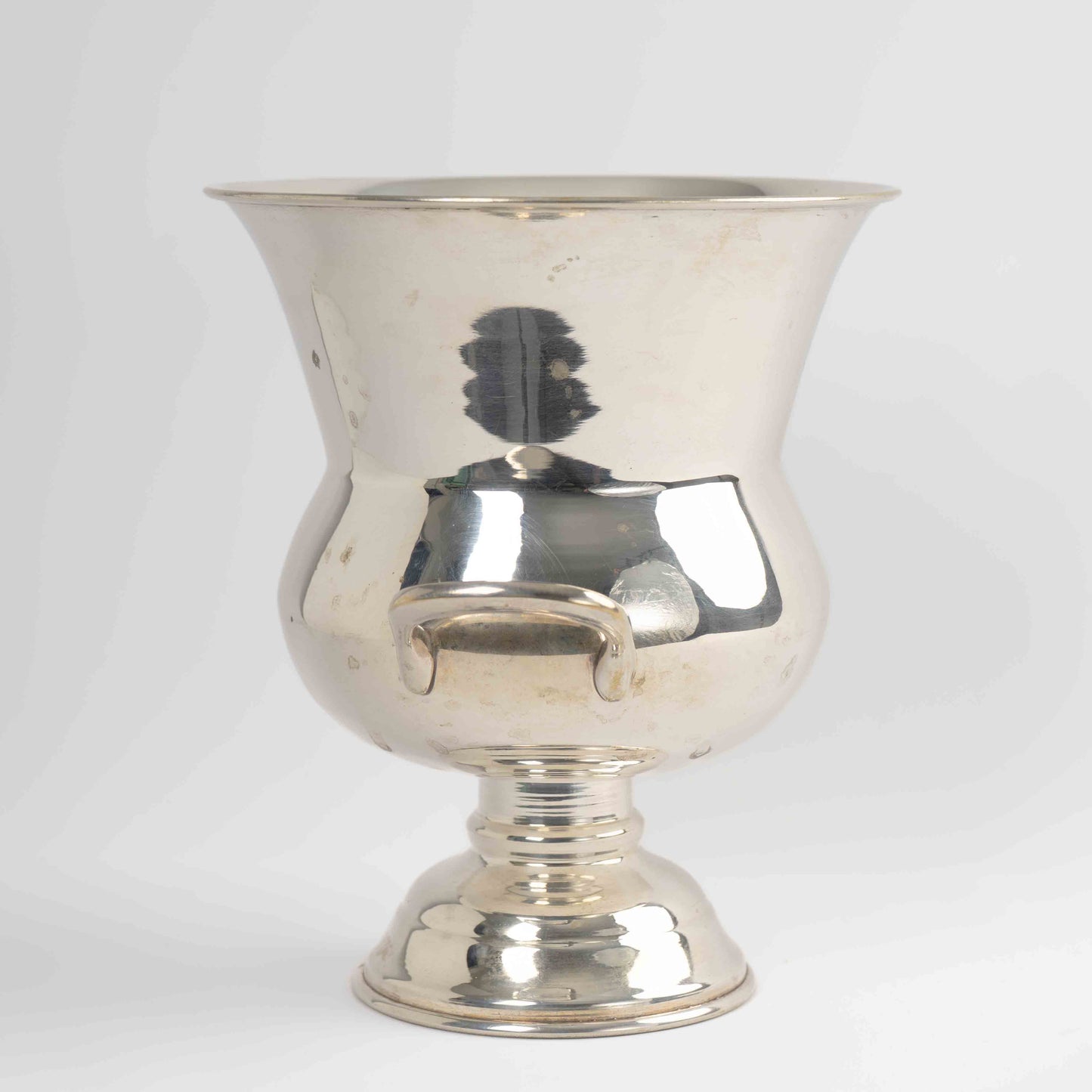 Vintage Leonard silver plate modernist champagne wine ice bucket with twin handles