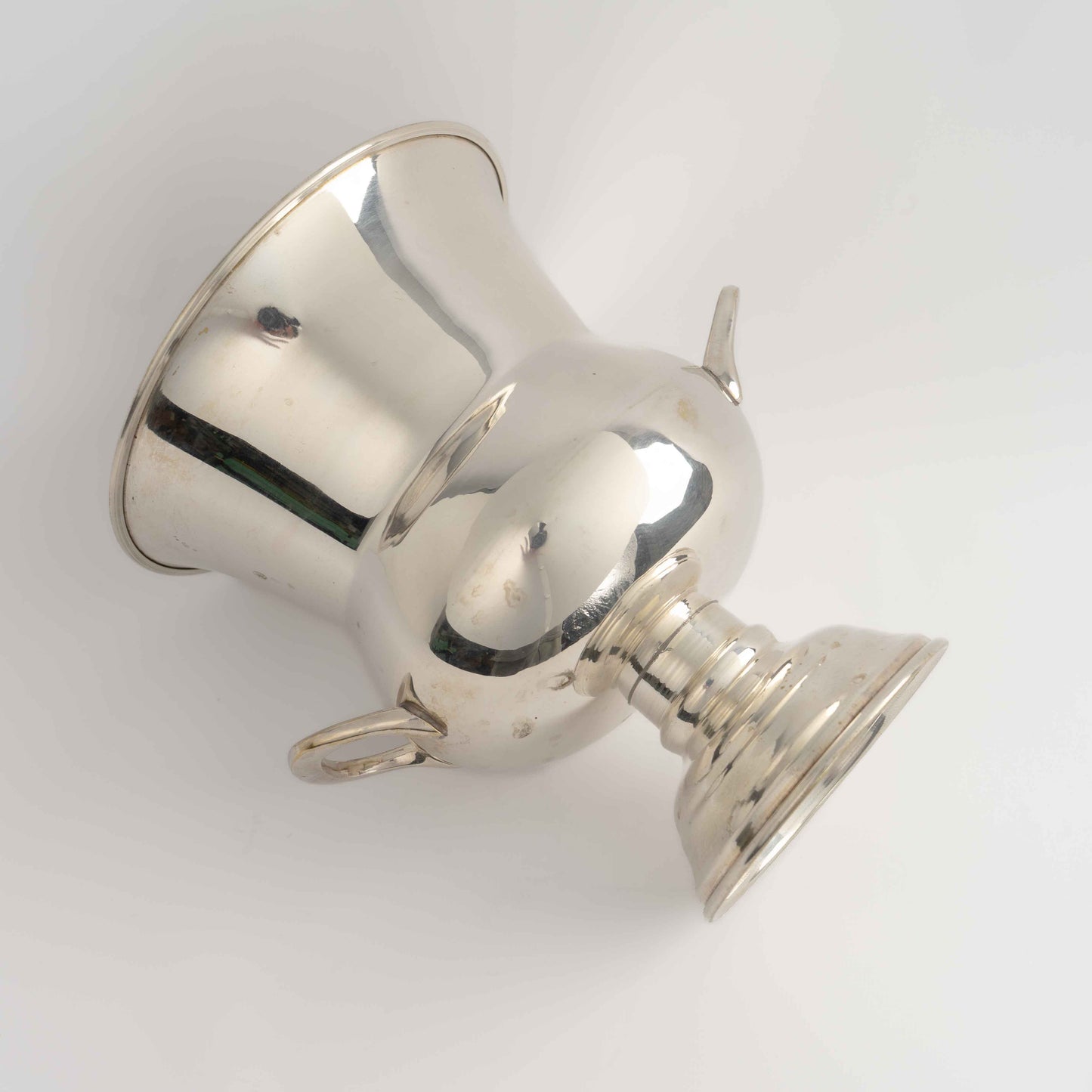 Vintage Leonard silver plate modernist champagne wine ice bucket with twin handles