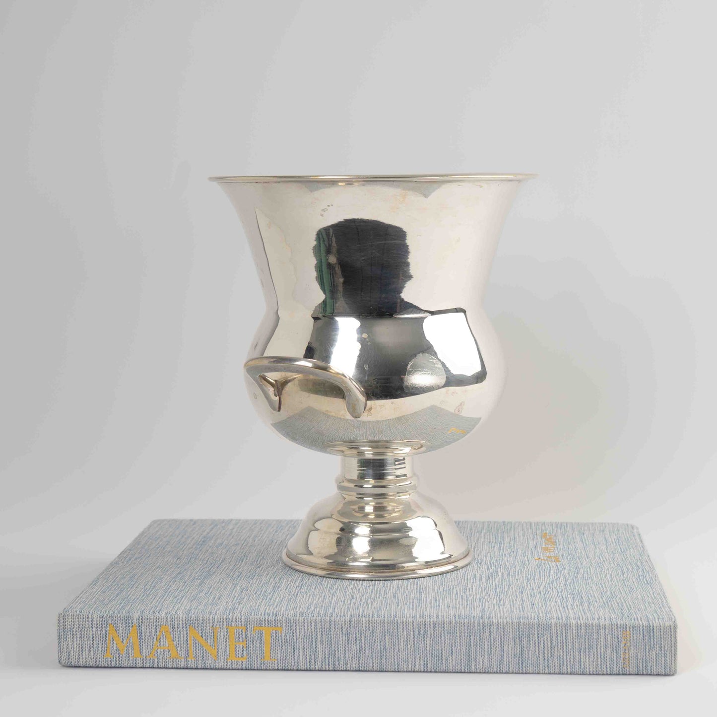 Vintage Leonard silver plate modernist champagne wine ice bucket with twin handles