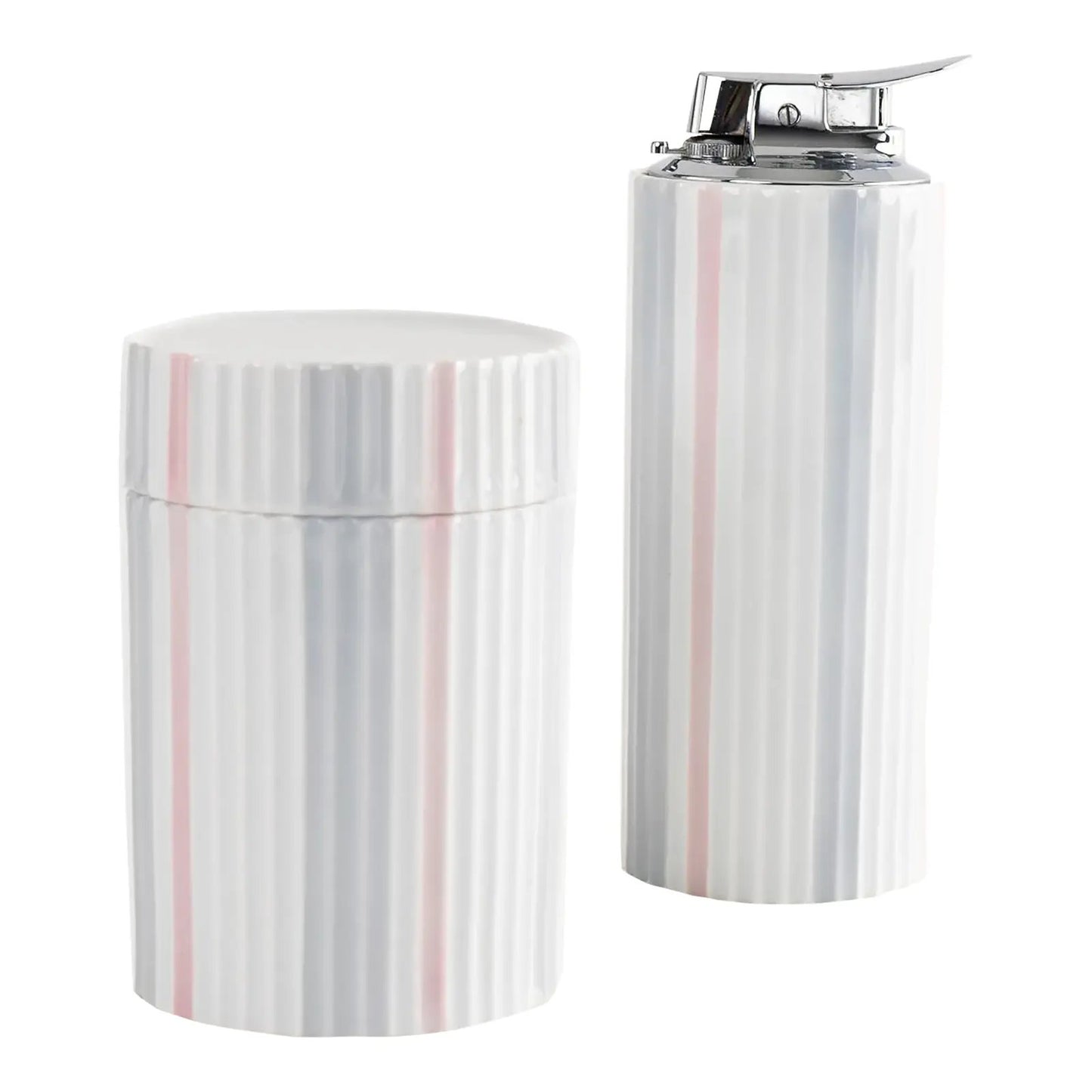 Vintage Rosenthal Studio Linie Striped Ceramic Table Lighter Set