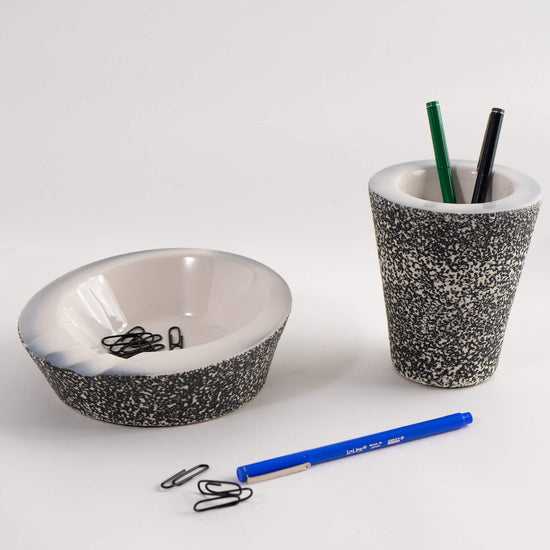 Vintage Mid-Century Ceramic Ashtray and Pencil Cup