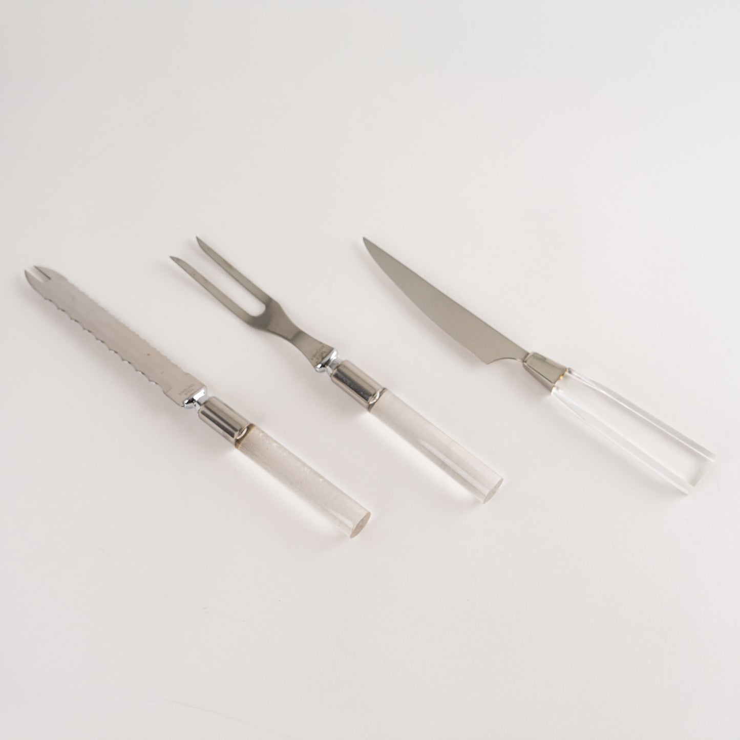 vintage lucite steak knife and carving set by supreme cutlery