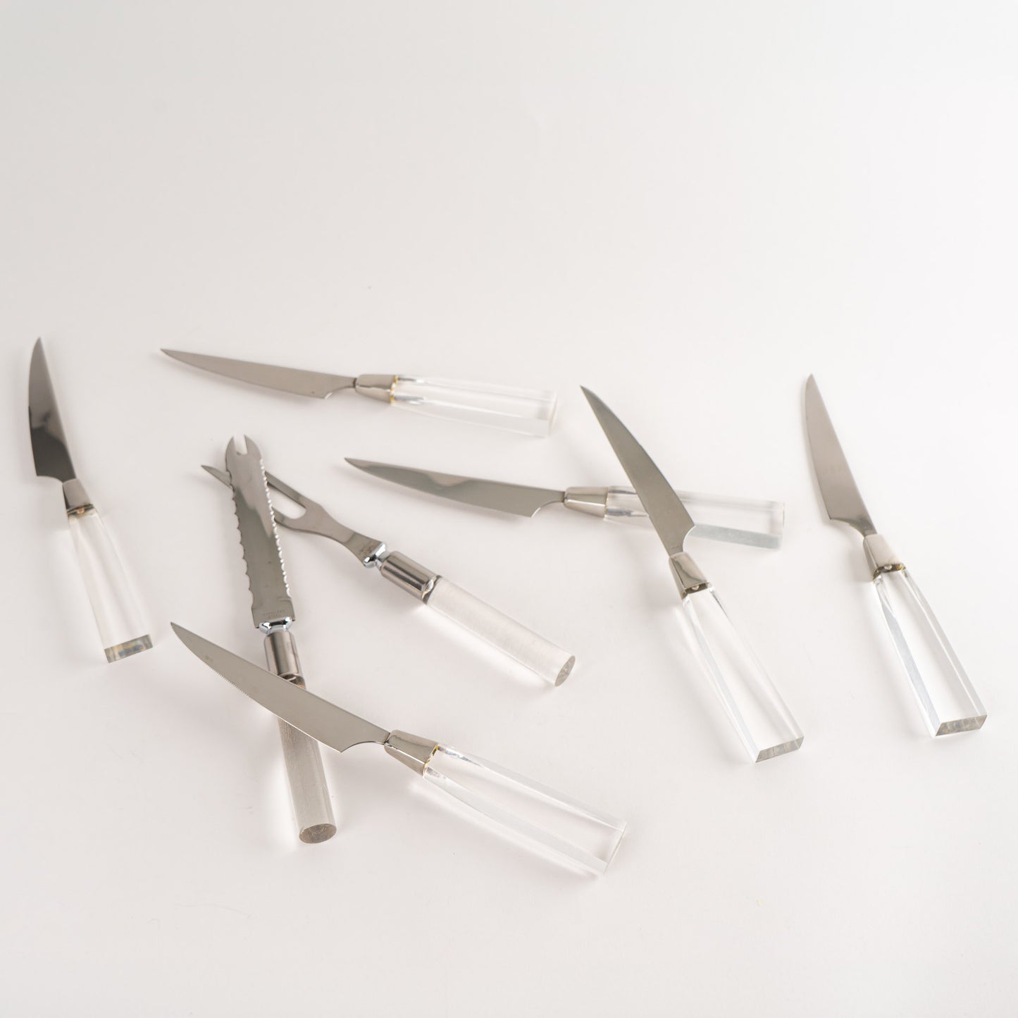 vintage lucite steak knife and carving set by supreme cutlery