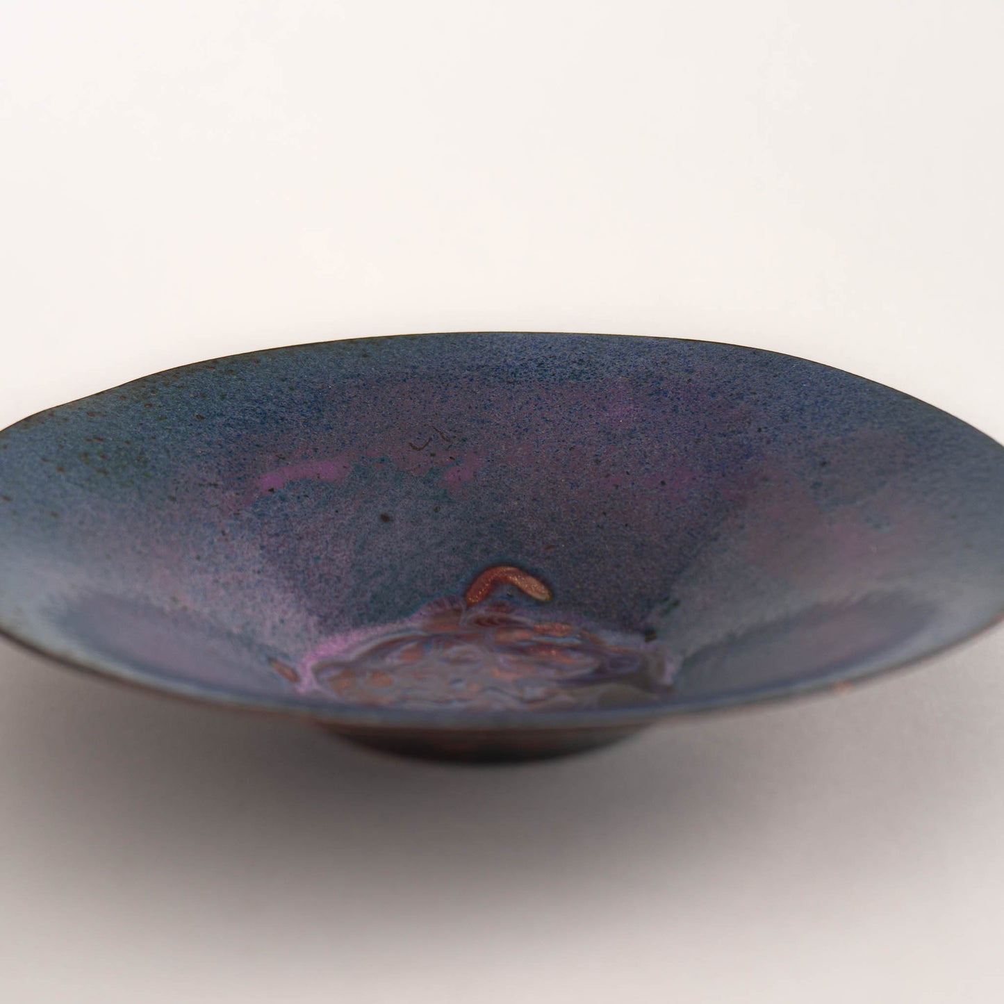 vintage blue purple enamel catchall bowl
