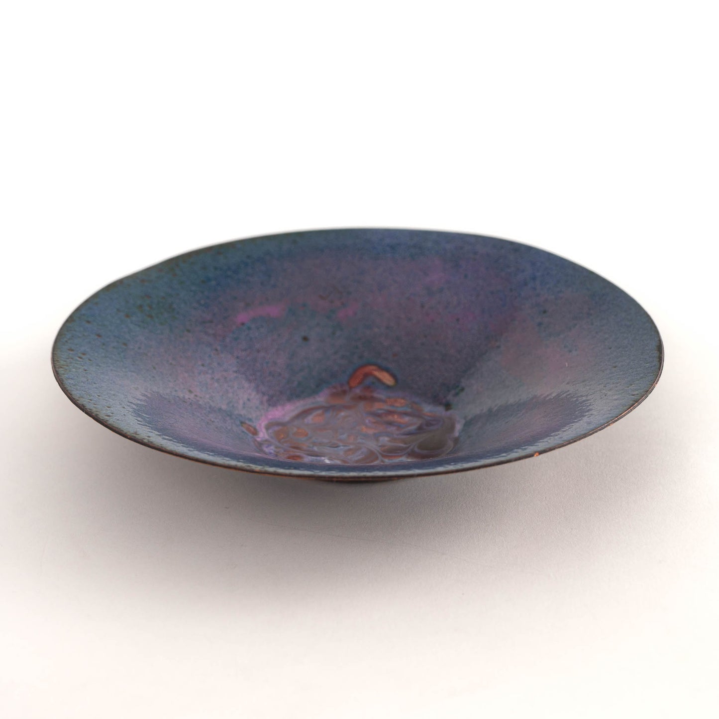 vintage blue purple enamel catchall bowl