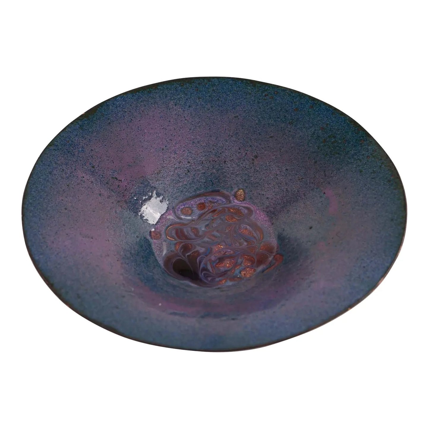 vintage blue purple enamel catchall bowl