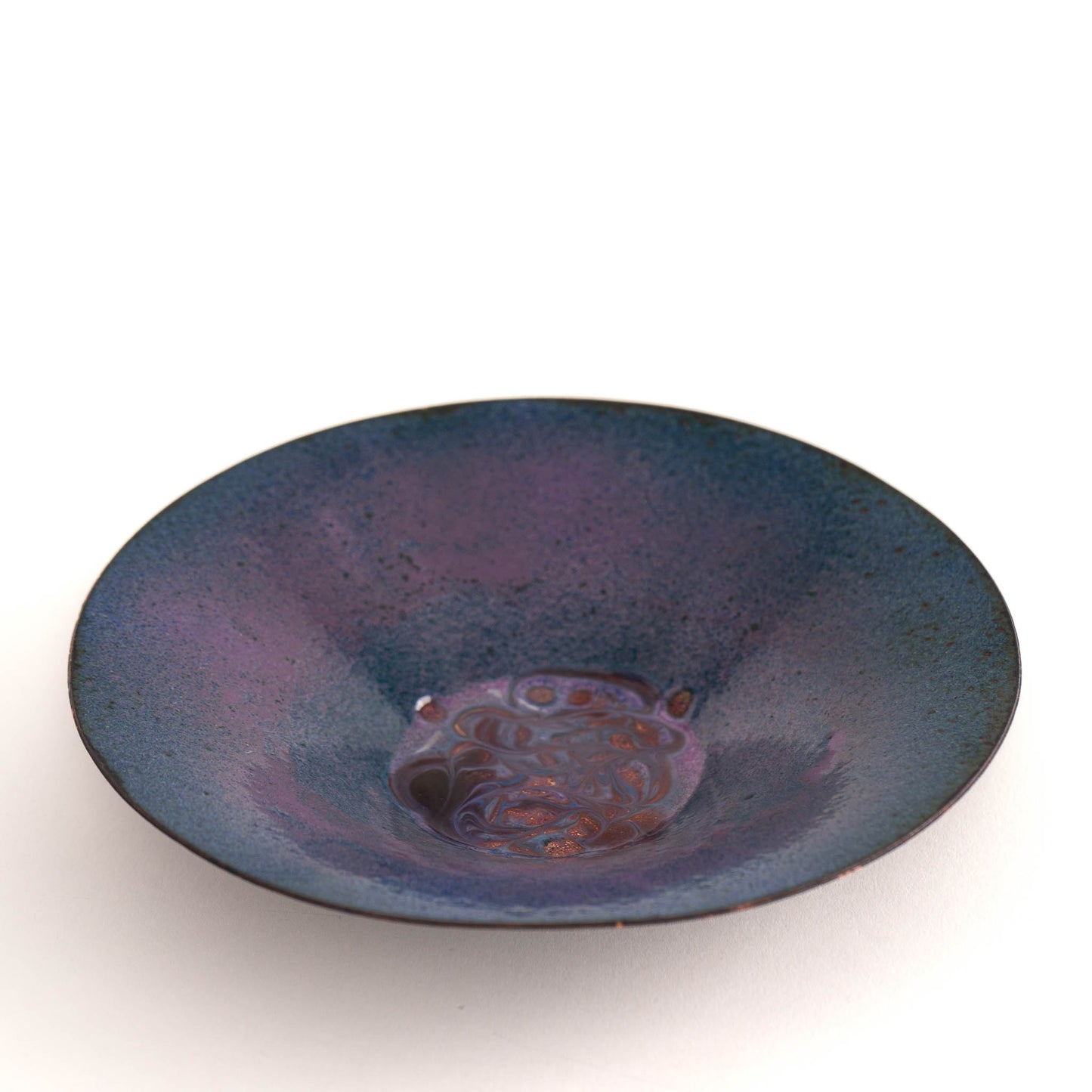 vintage blue purple enamel catchall bowl