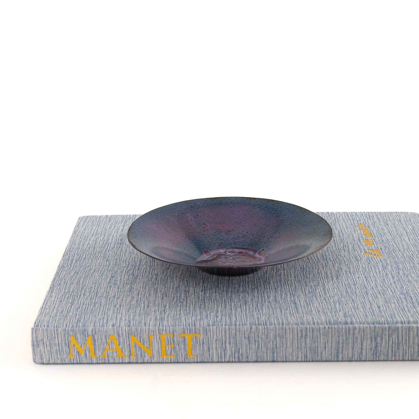 vintage blue purple enamel catchall bowl