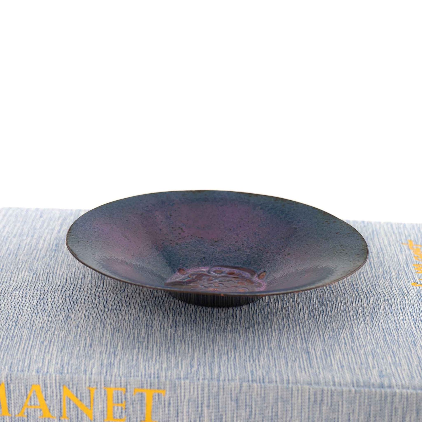 vintage blue purple enamel catchall bowl