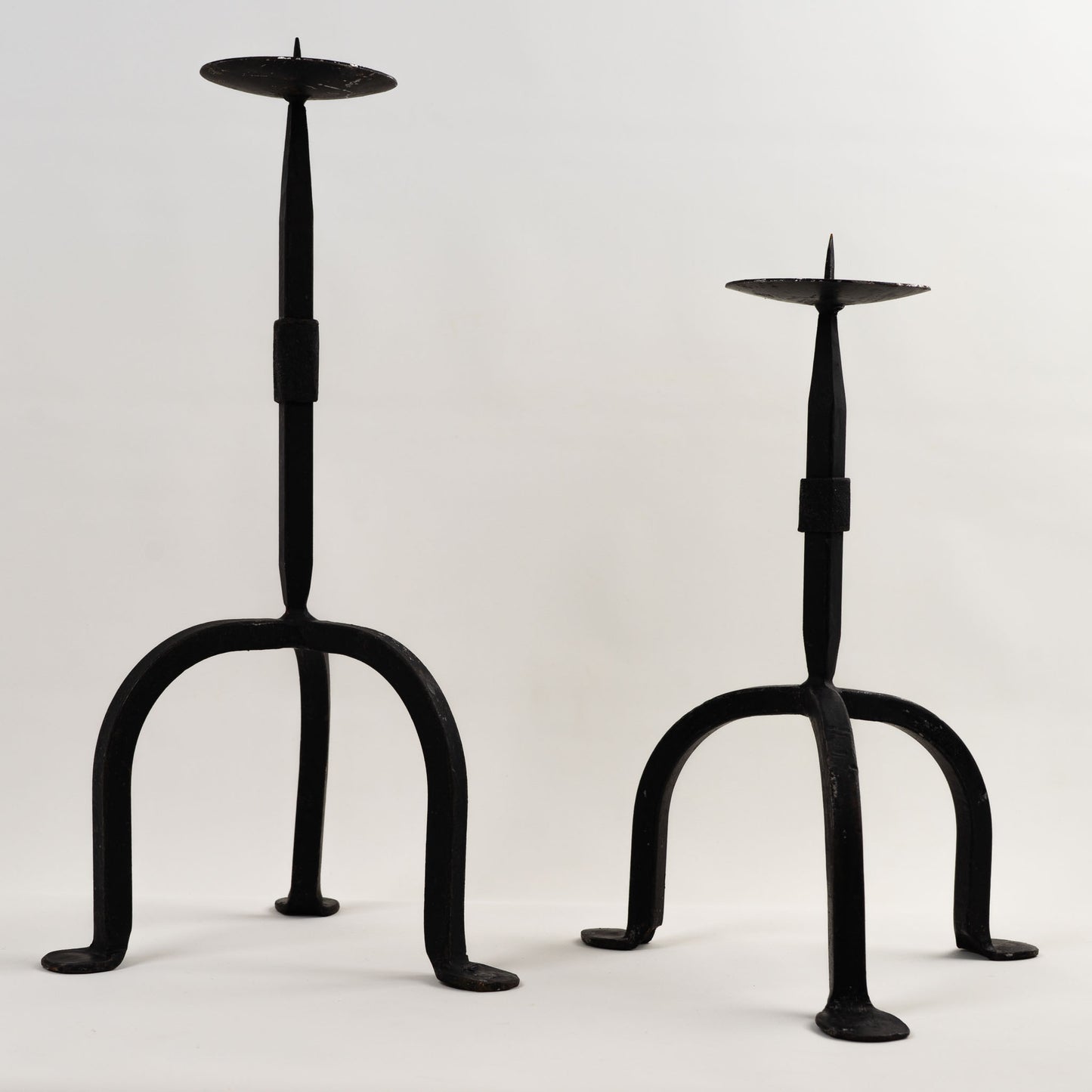 vintage cast iron pillar candleholders - set of 2
