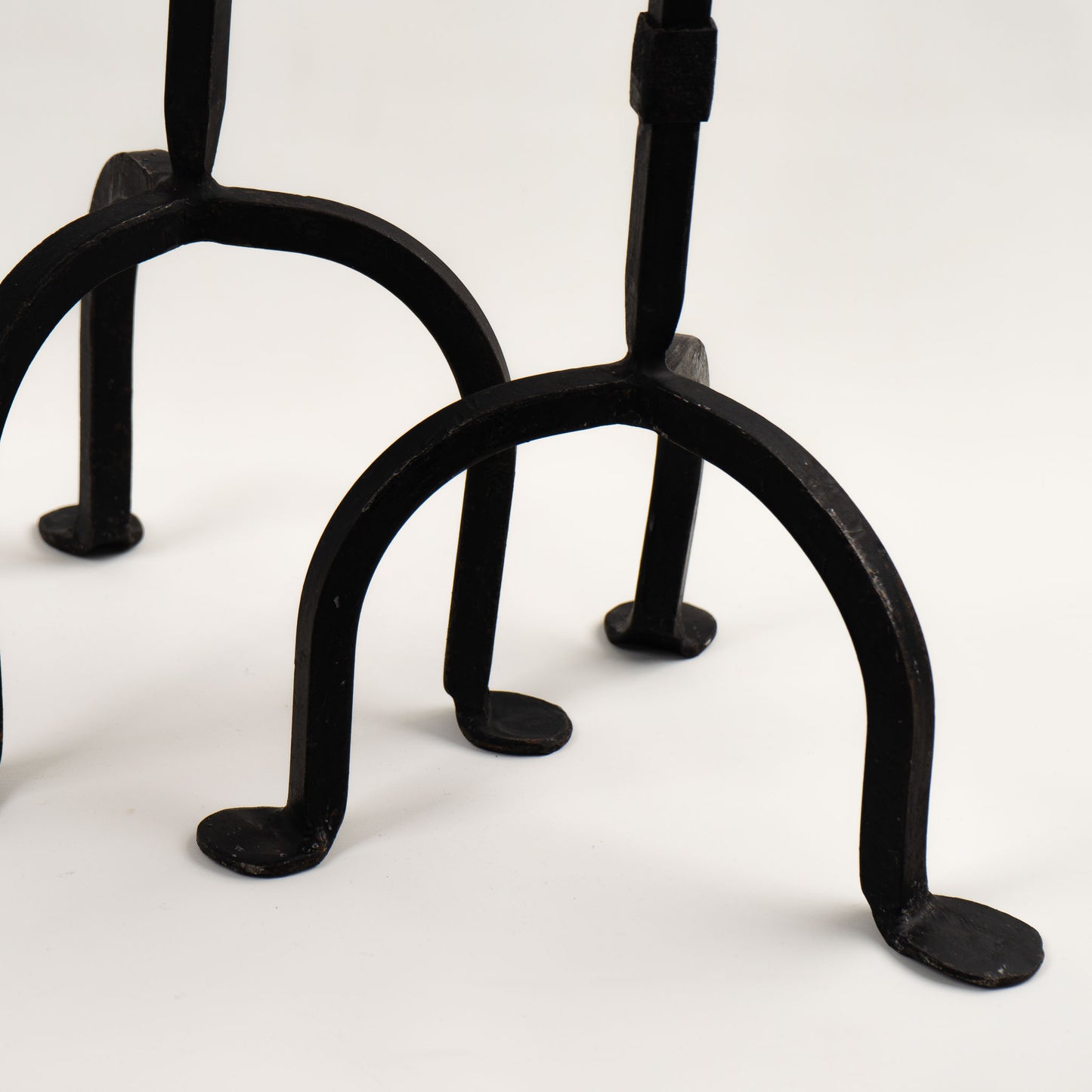 vintage cast iron pillar candleholders - set of 2