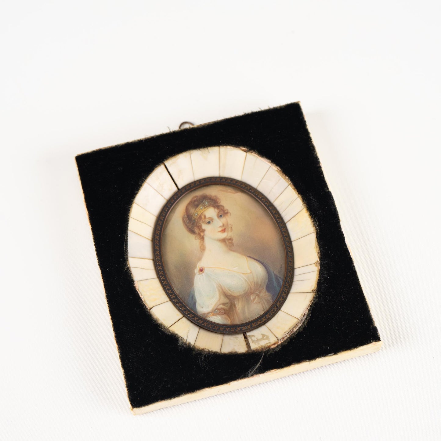 Antique 19th Century Miniature Painting of Queen Louise