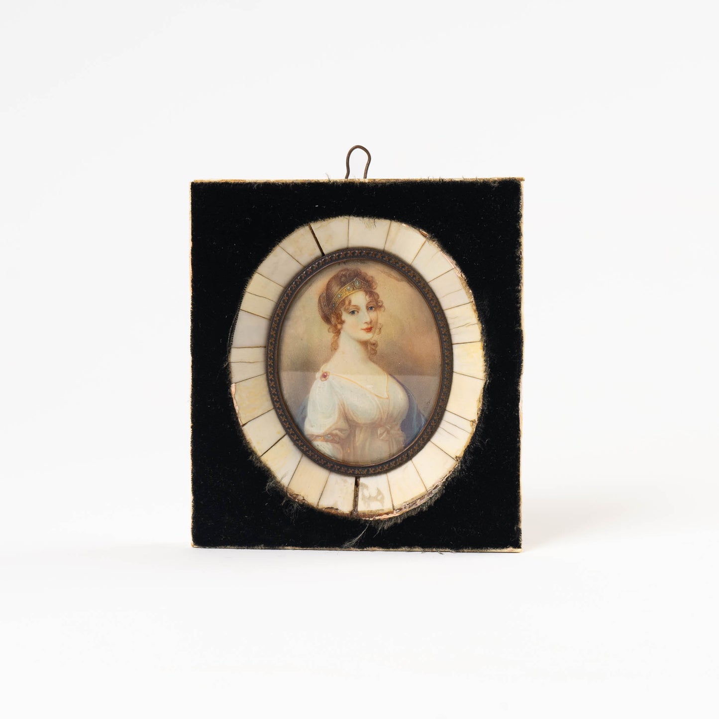 Antique 19th Century Miniature Painting of Queen Louise