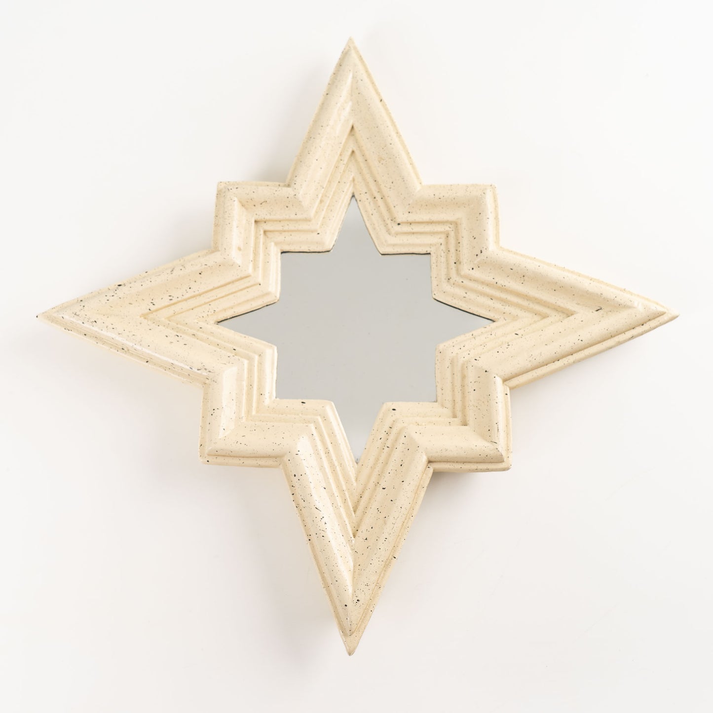 Mid-century Star Wall Mirror - off white with black speckles 