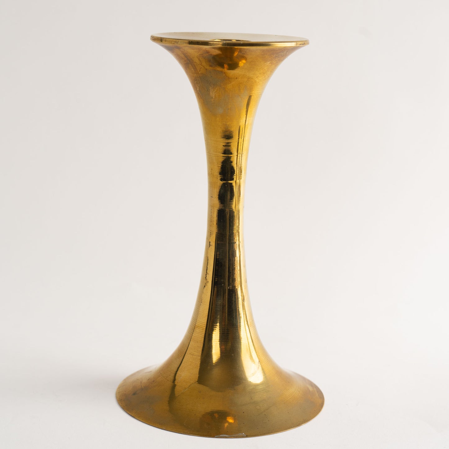 Vintage Brass Fluted Candlestick Holders - Set of 3 - Bamberger's Newark NJ
