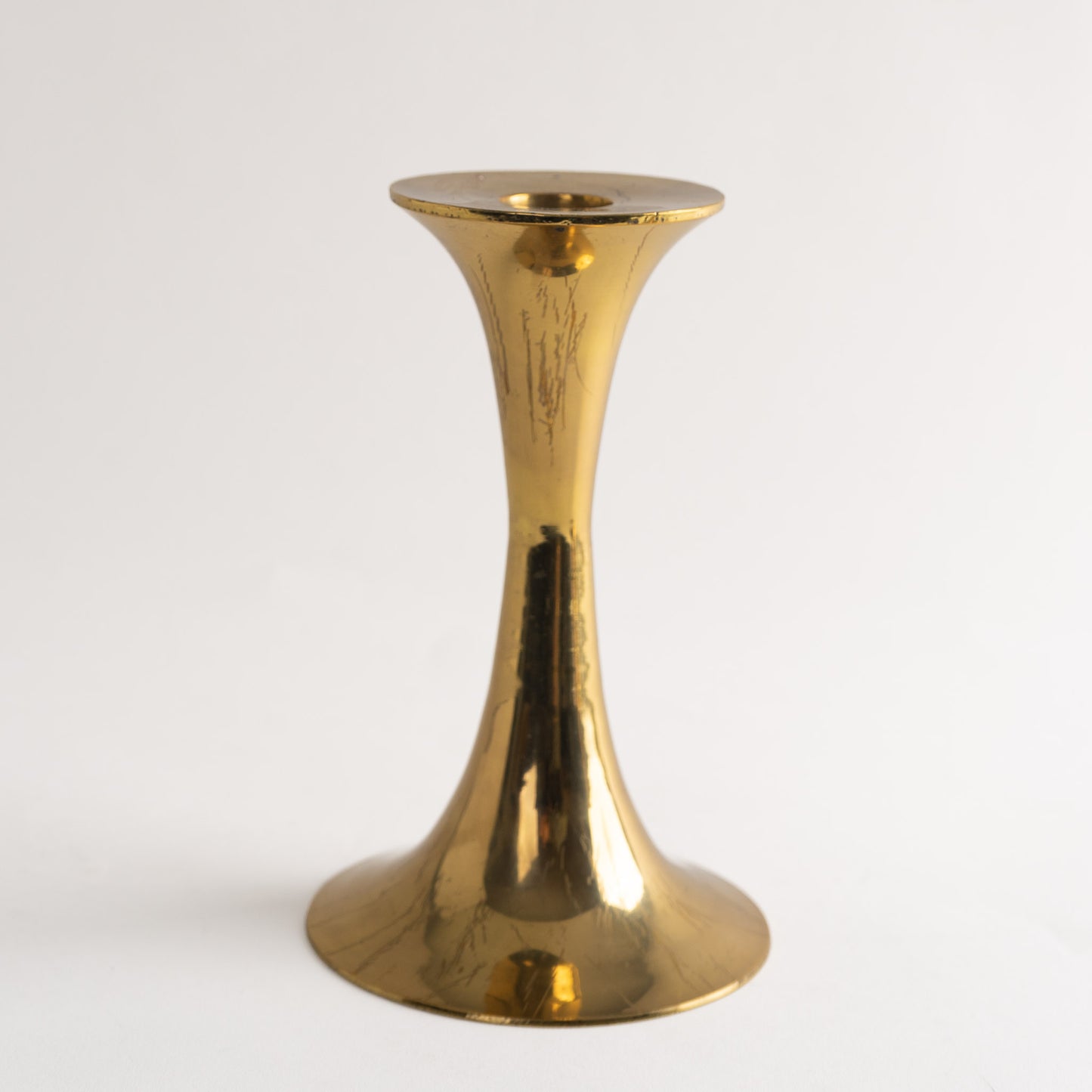 Vintage Brass Fluted Candlestick Holders - Set of 3 - Bamberger's Newark NJ