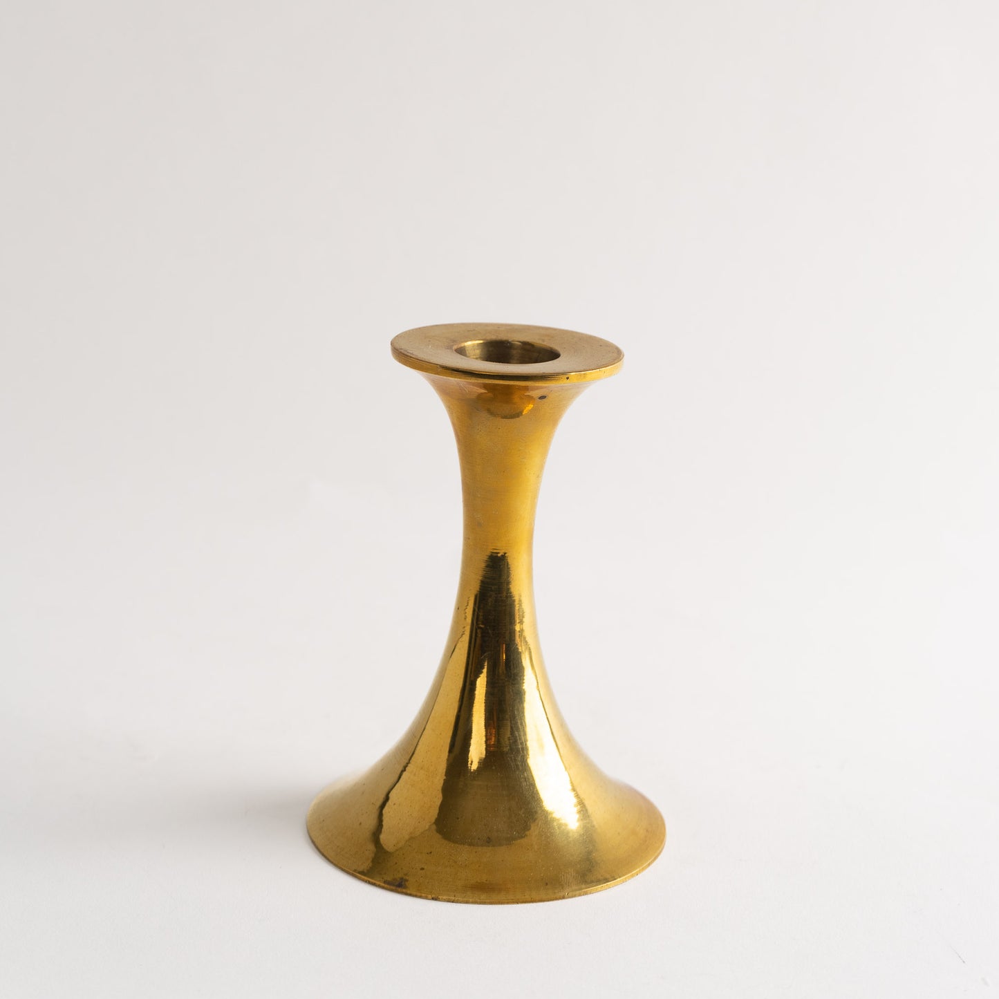 Vintage Brass Fluted Candlestick Holders - Set of 3 - Bamberger's Newark NJ
