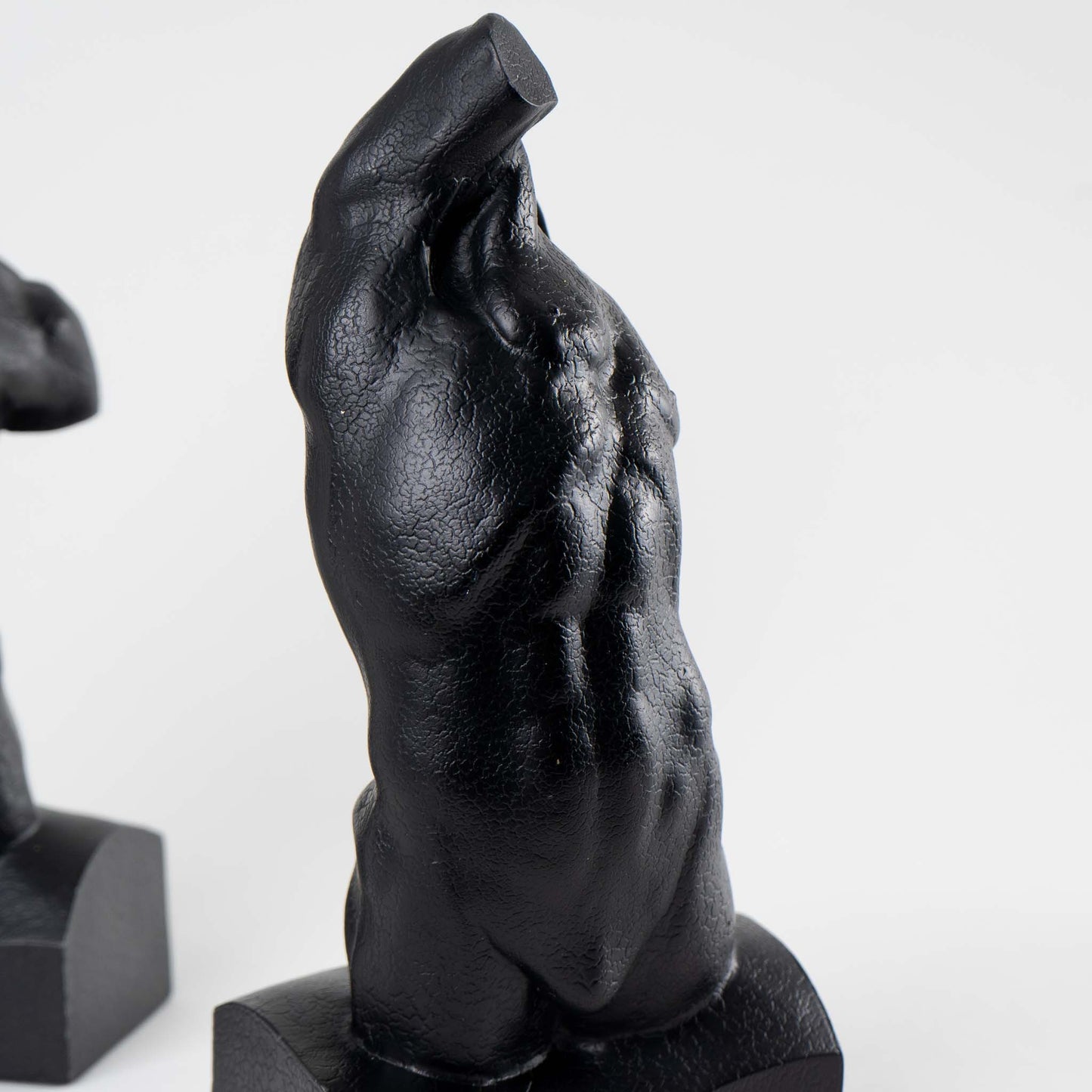 Modern Black Male Torso Sculpture Bookends