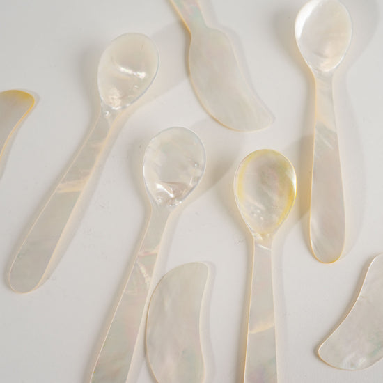 Vintage Mother of Pearl Caviar Spoons and Spreaders - Set of 8
