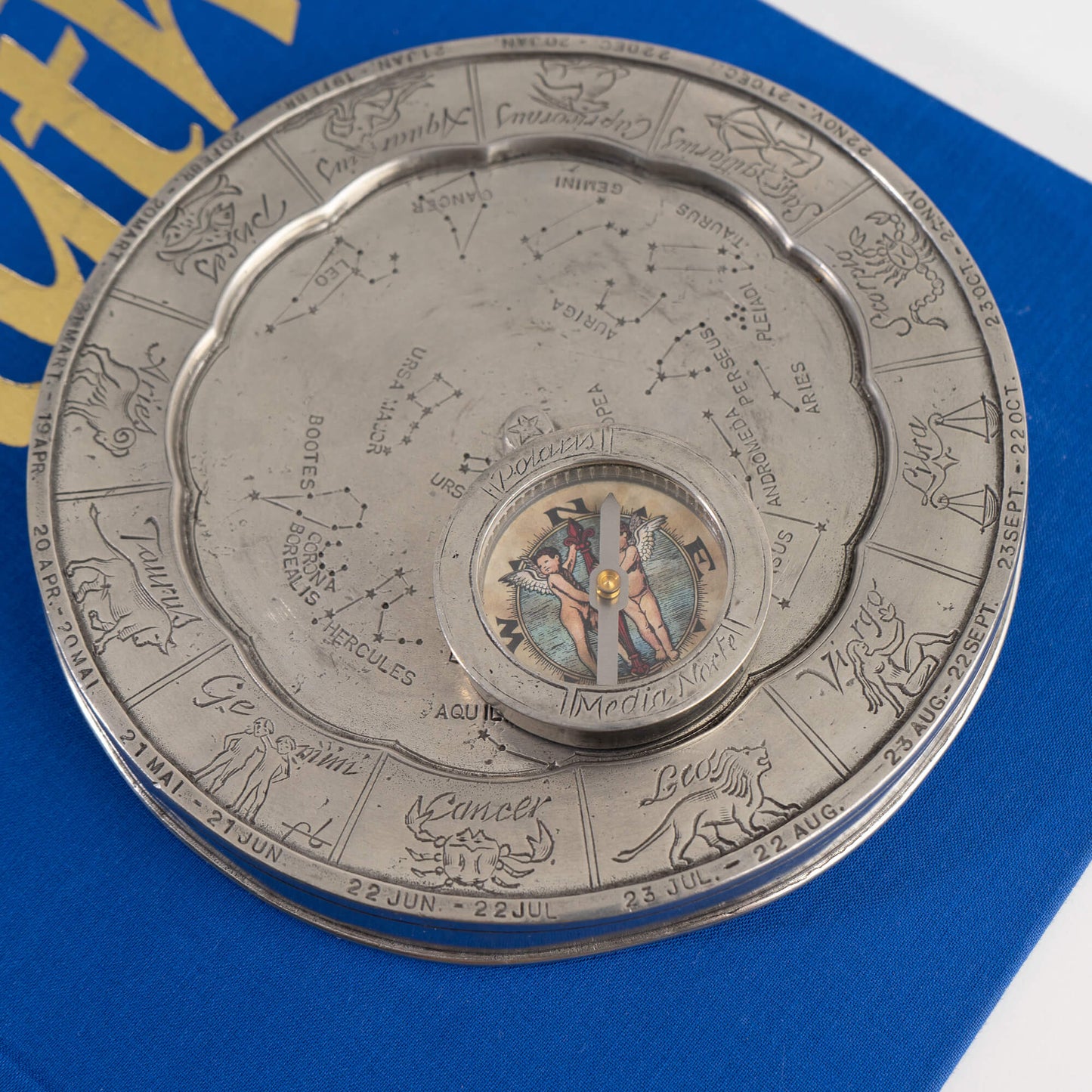 Vintage Cosi Tabellini Stellar Compass Astrology Wheel - Italian Pewter