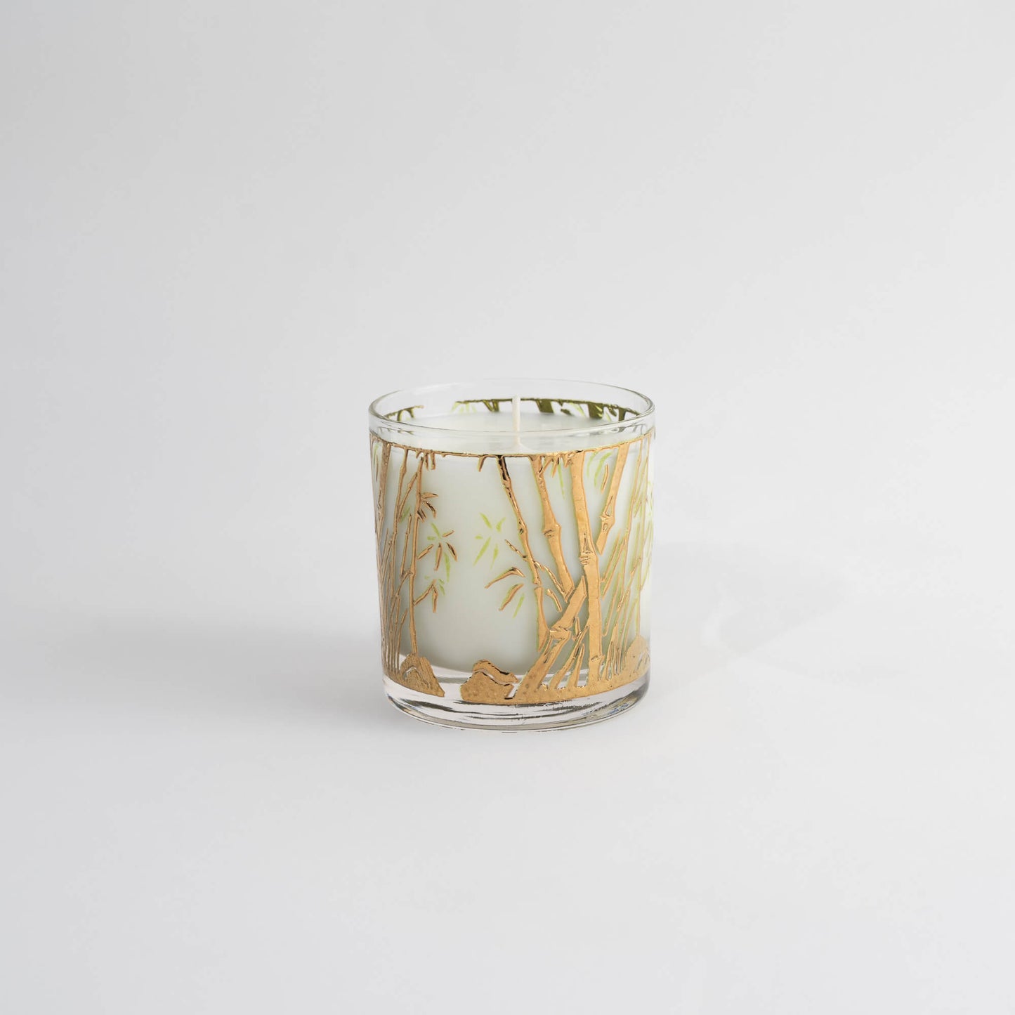 vintage old fashioned faux bamboo glass up-cycled into a luxury candle