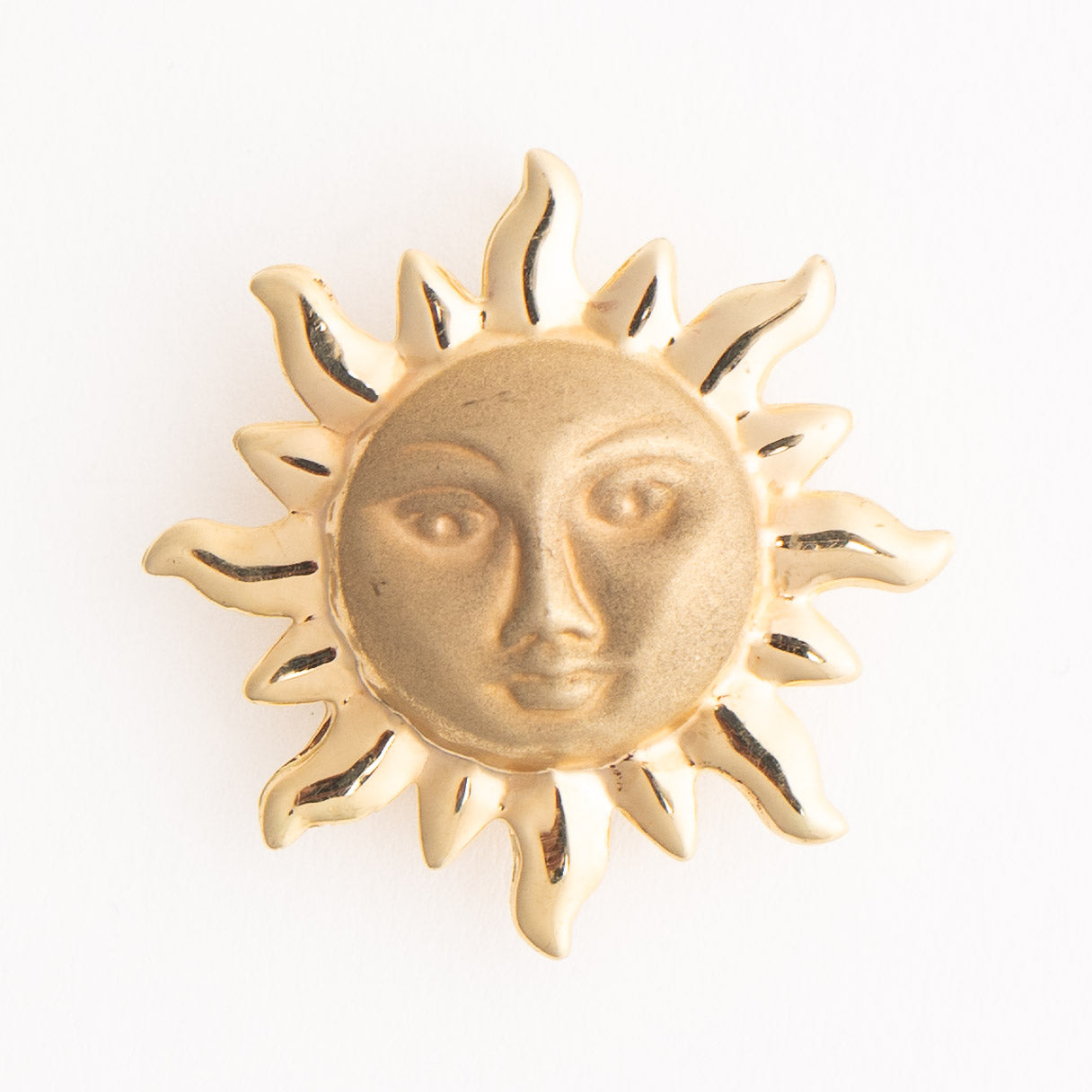 Vintage 14K Gold Smiling Sun Celestial Sliding Pendant