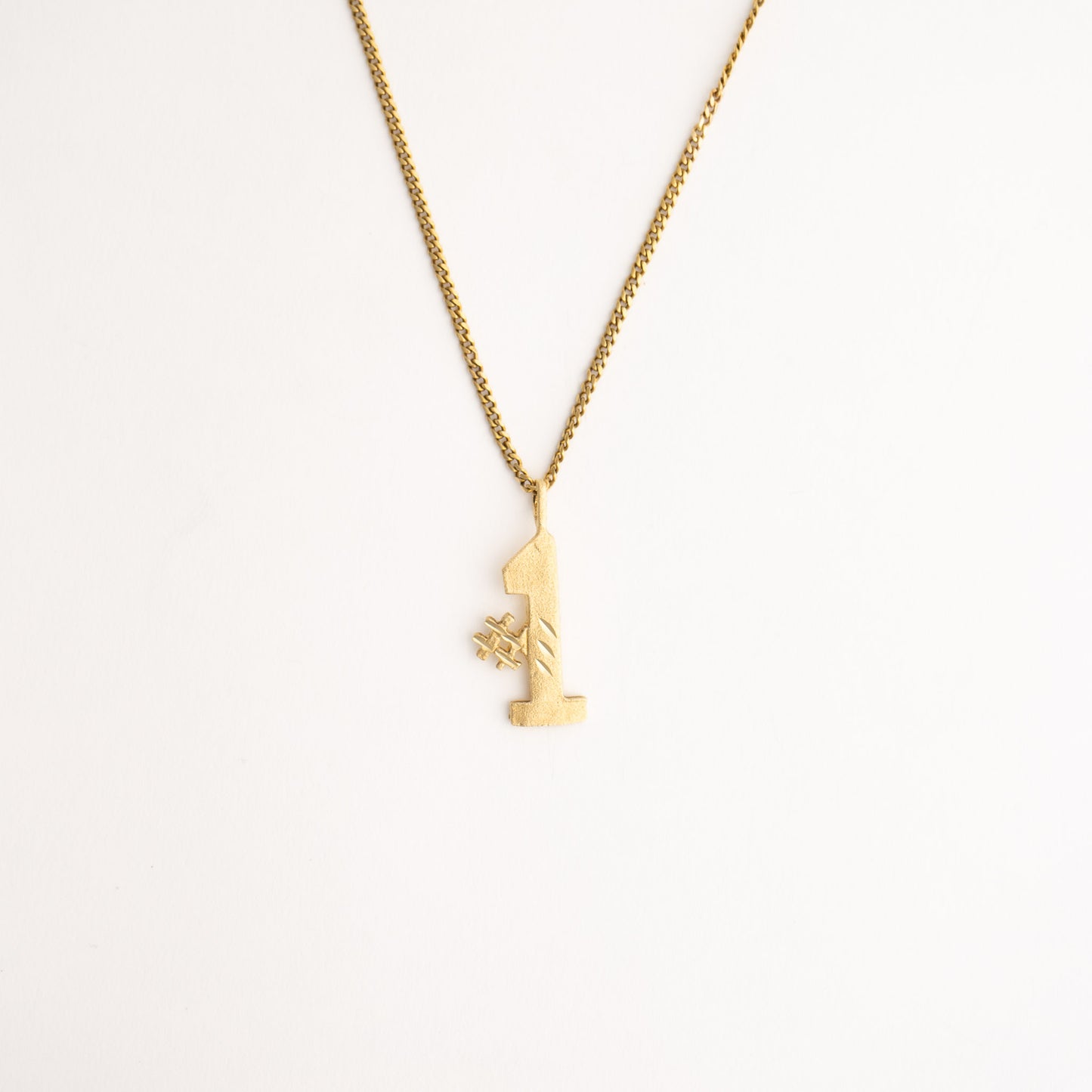 vintage 14k gold number pendant