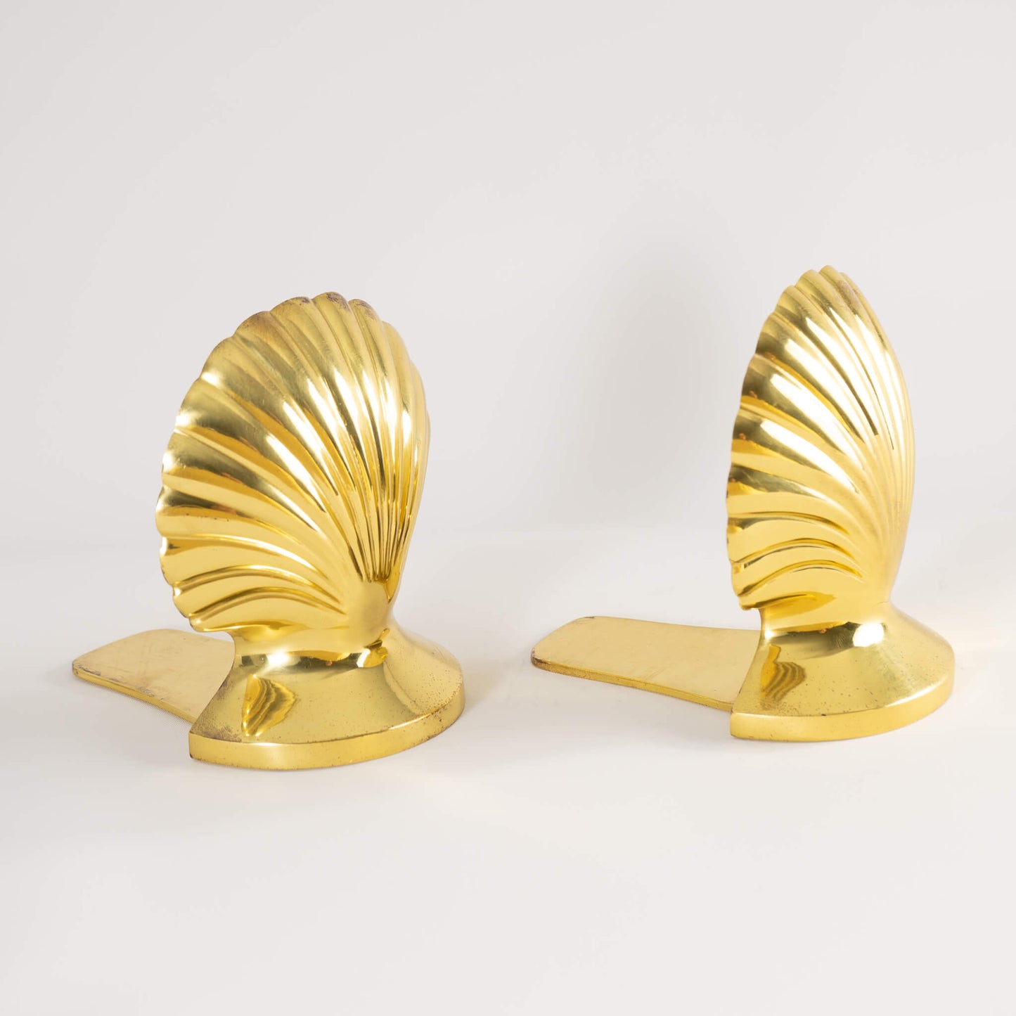 Vintage Brass Sea Shell Bookends