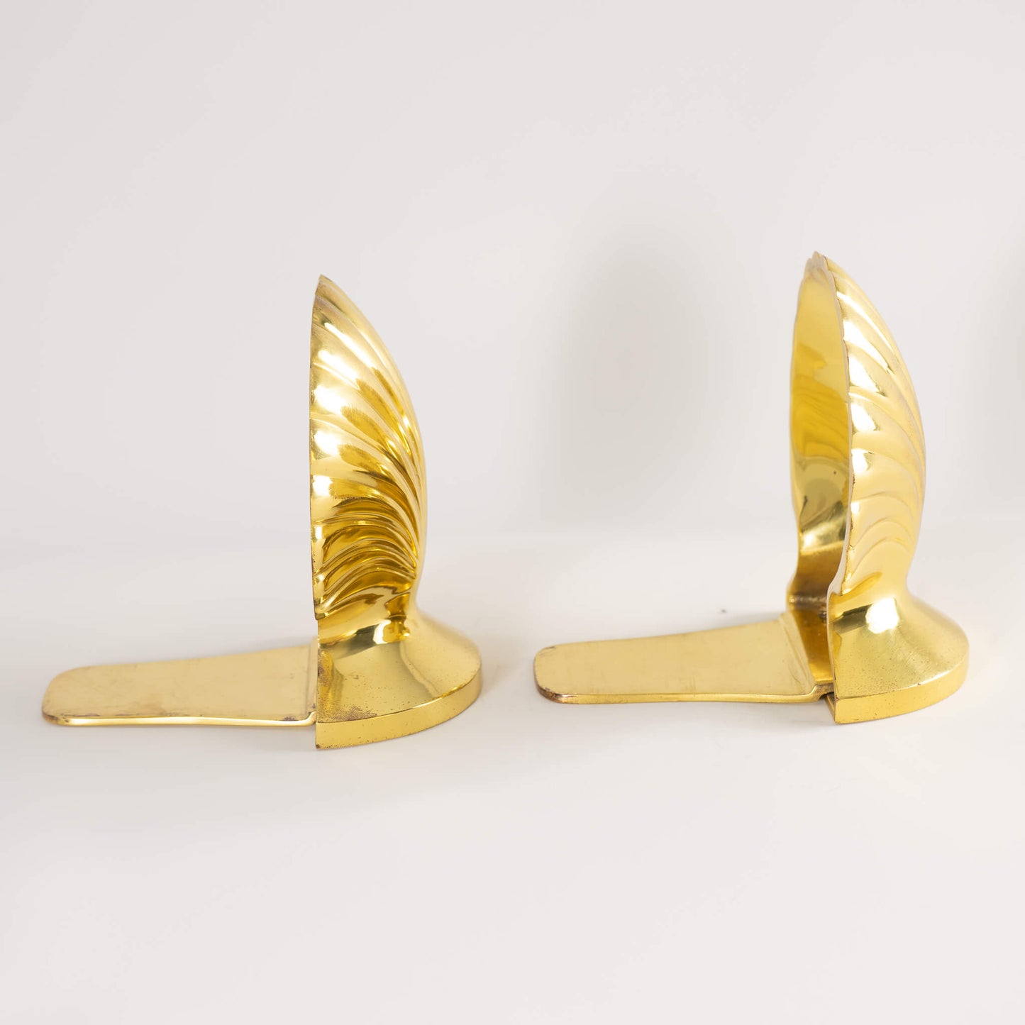 Vintage Brass Sea Shell Bookends