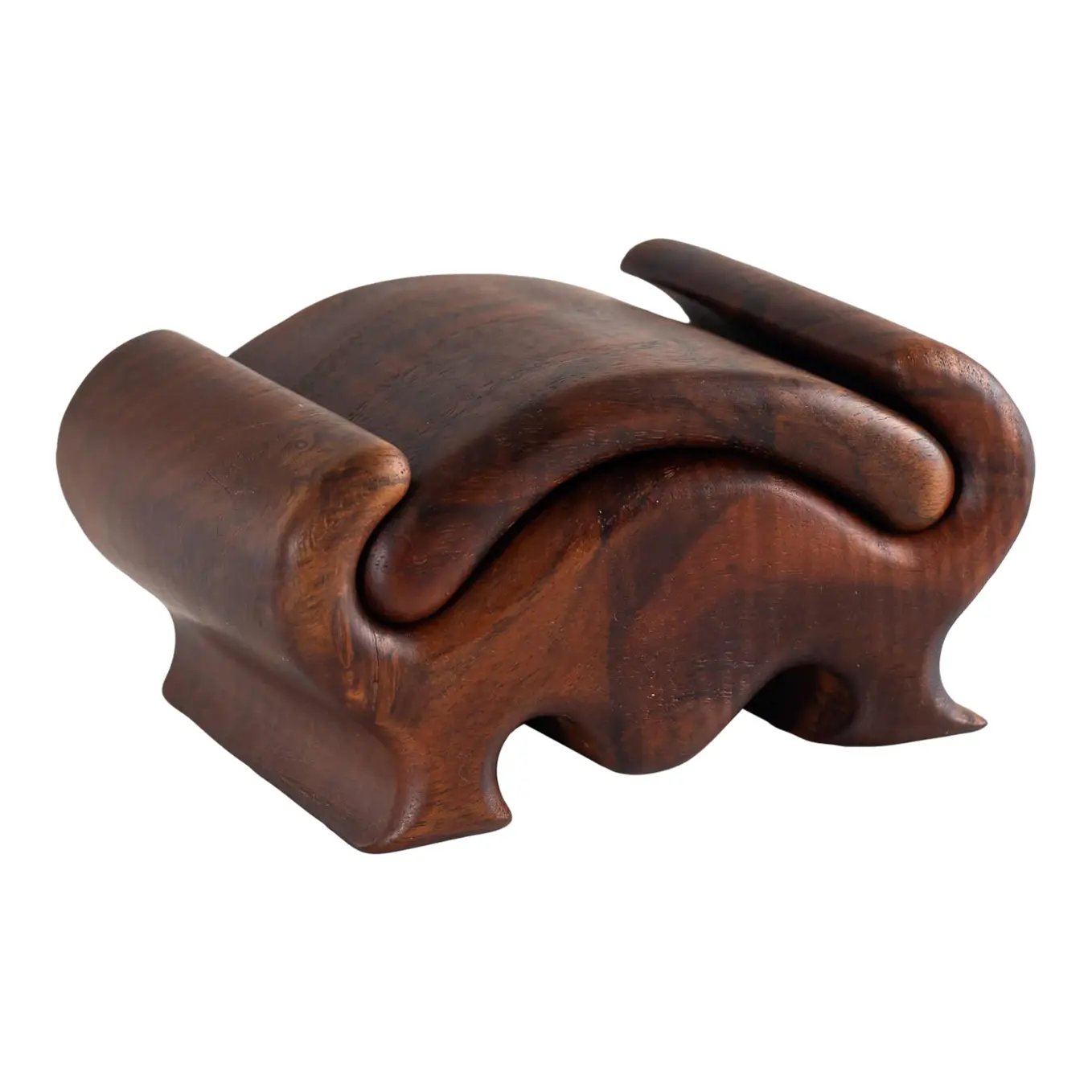 Vintage Carved Wood Sliding Jewelry Box -  Richard Rothbard