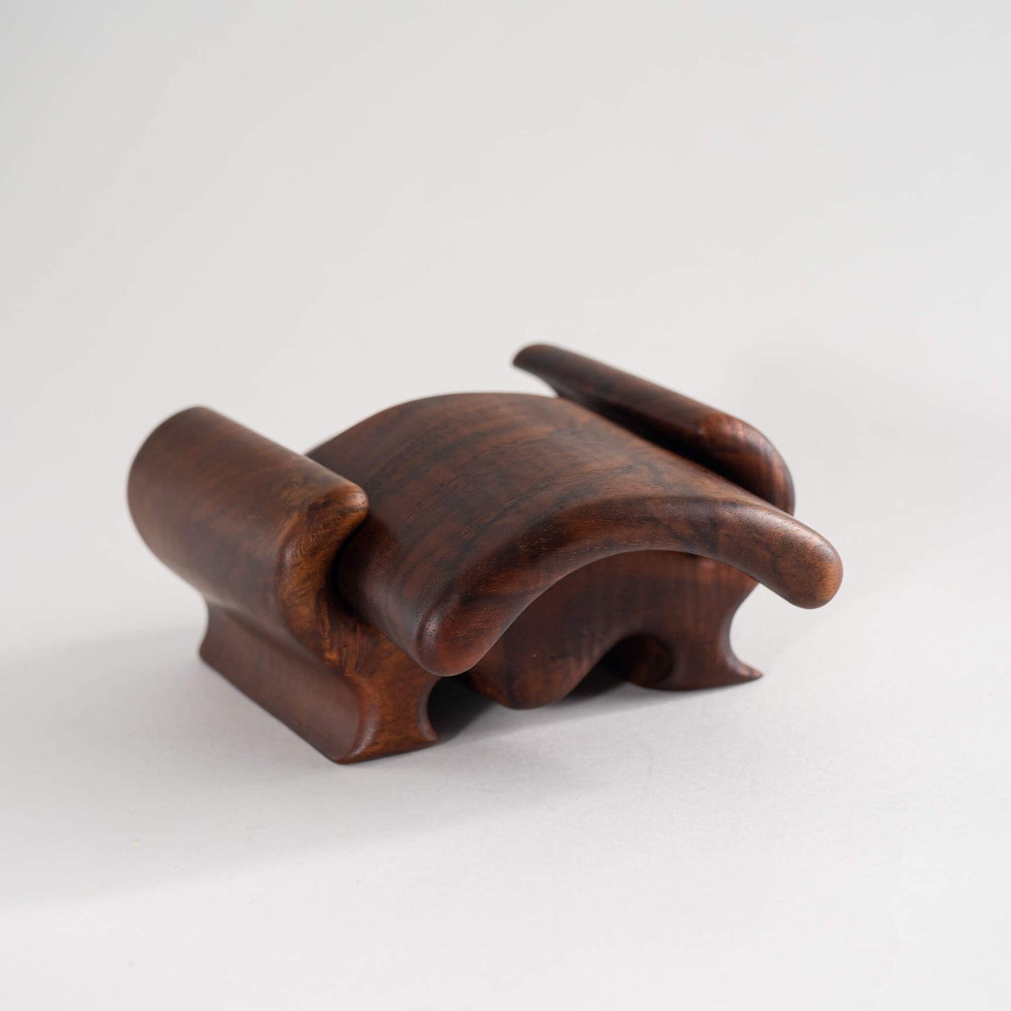 Vintage Carved Wood Sliding Jewelry Box