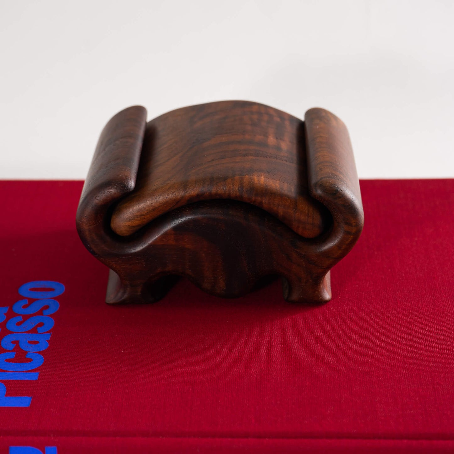 Vintage Carved Wood Sliding Jewelry Box