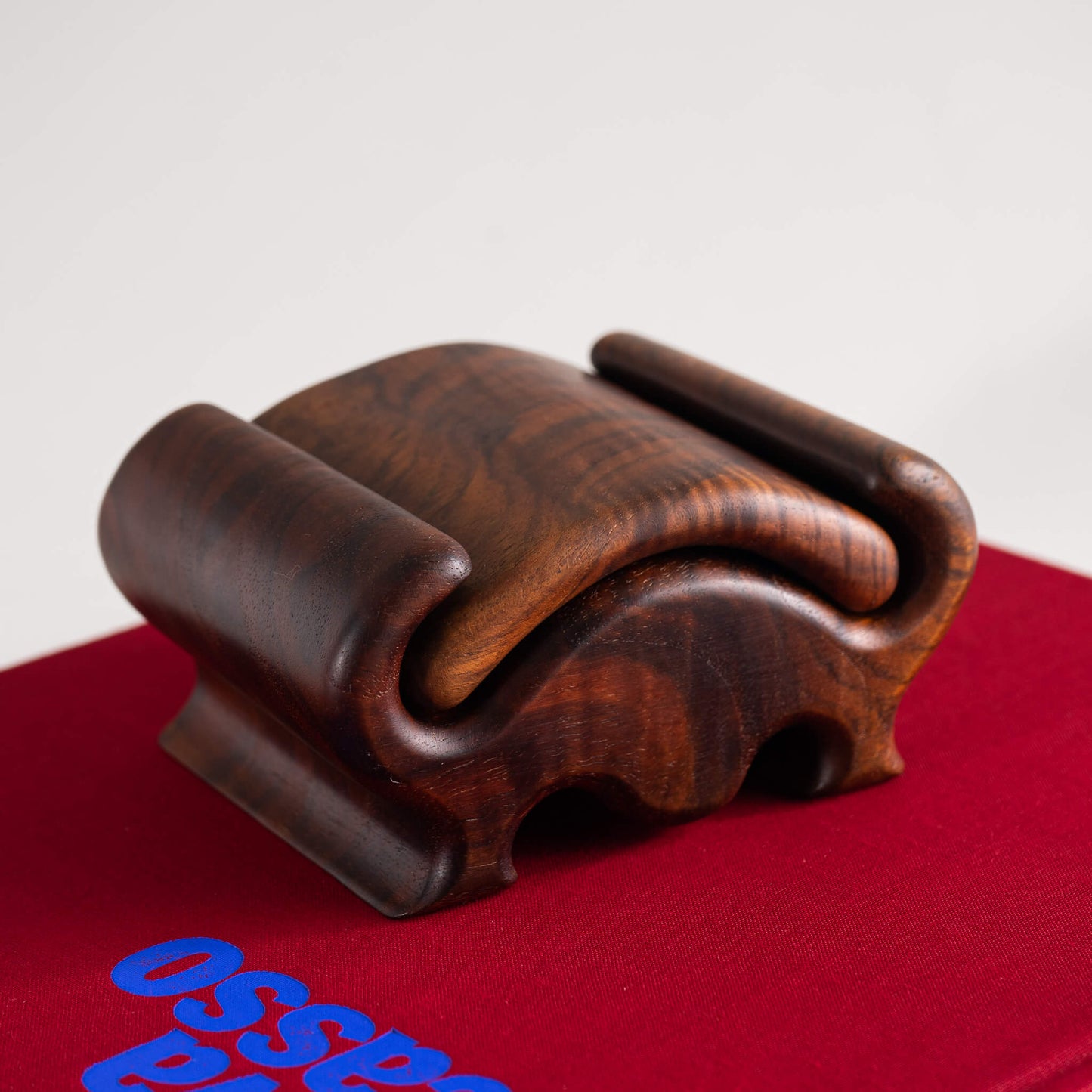 Vintage Carved Wood Sliding Jewelry Box