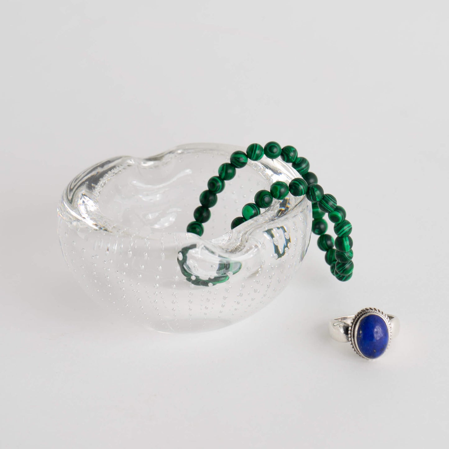 Vintage Murano Style Bubble Art Glass Ashtray