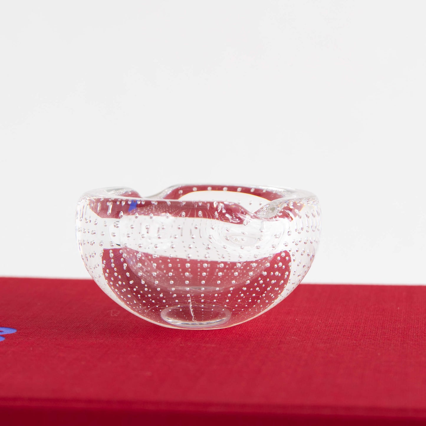 Vintage Murano Style Bubble Art Glass Ashtray