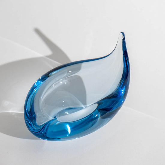 Vintage Light Blue Holmegaard Teardrop Glass Catchall