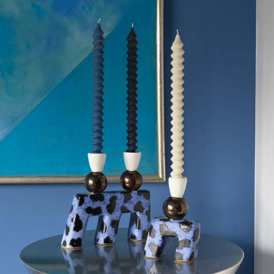 sculptural candles - postmodern spiral taper candles