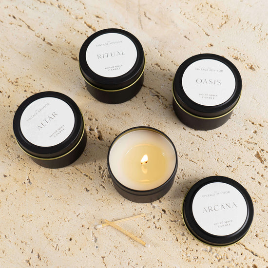 Discover Magic: 4 Travel-sized Candles in Luxury Set