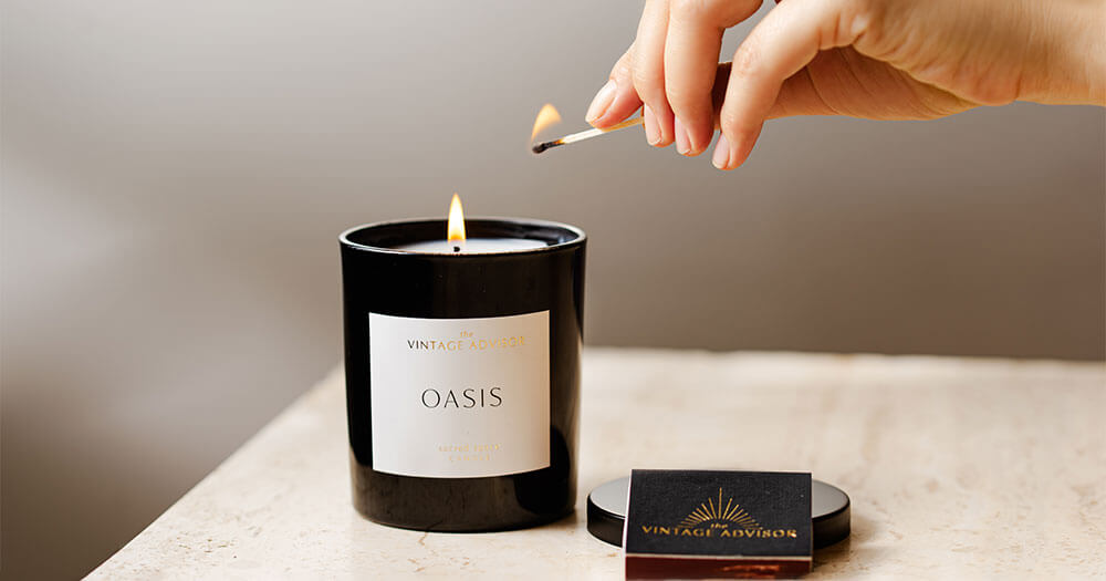 Oasis lit luxury candle 