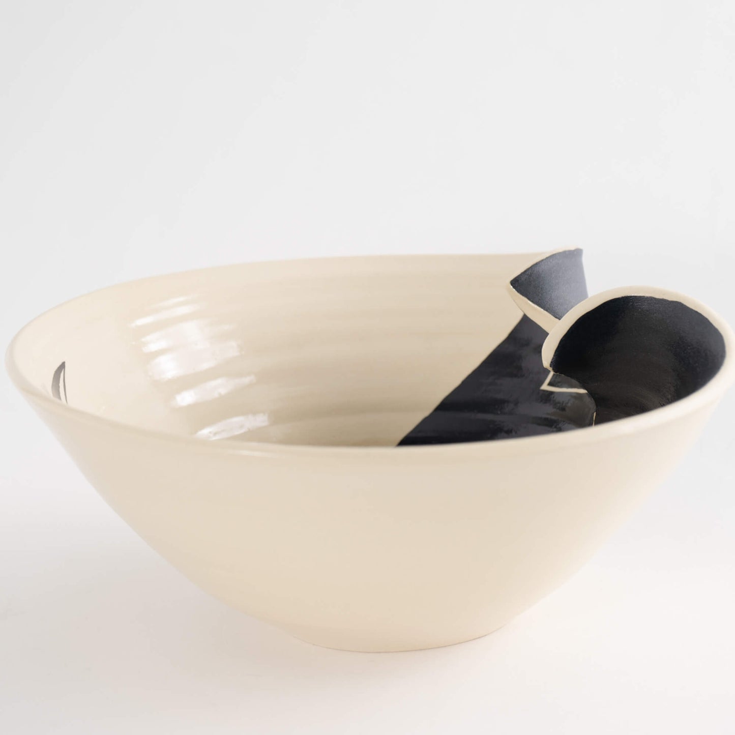 Vintage Asymetrical Abstract Studio Pottery Bowl