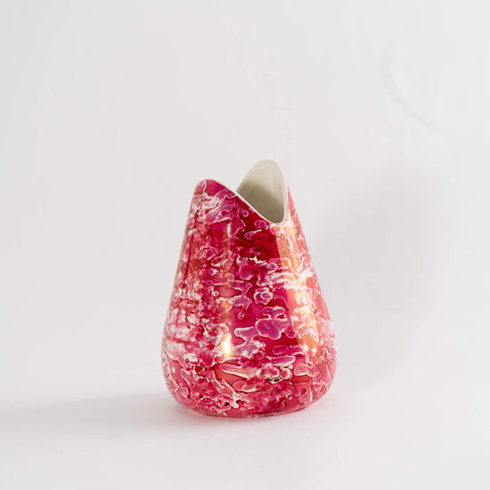 Mid Century McCoy Pink Marbled Vase