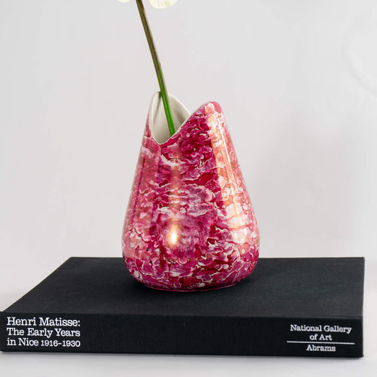 Mid Century McCoy Pink Marbled Vase