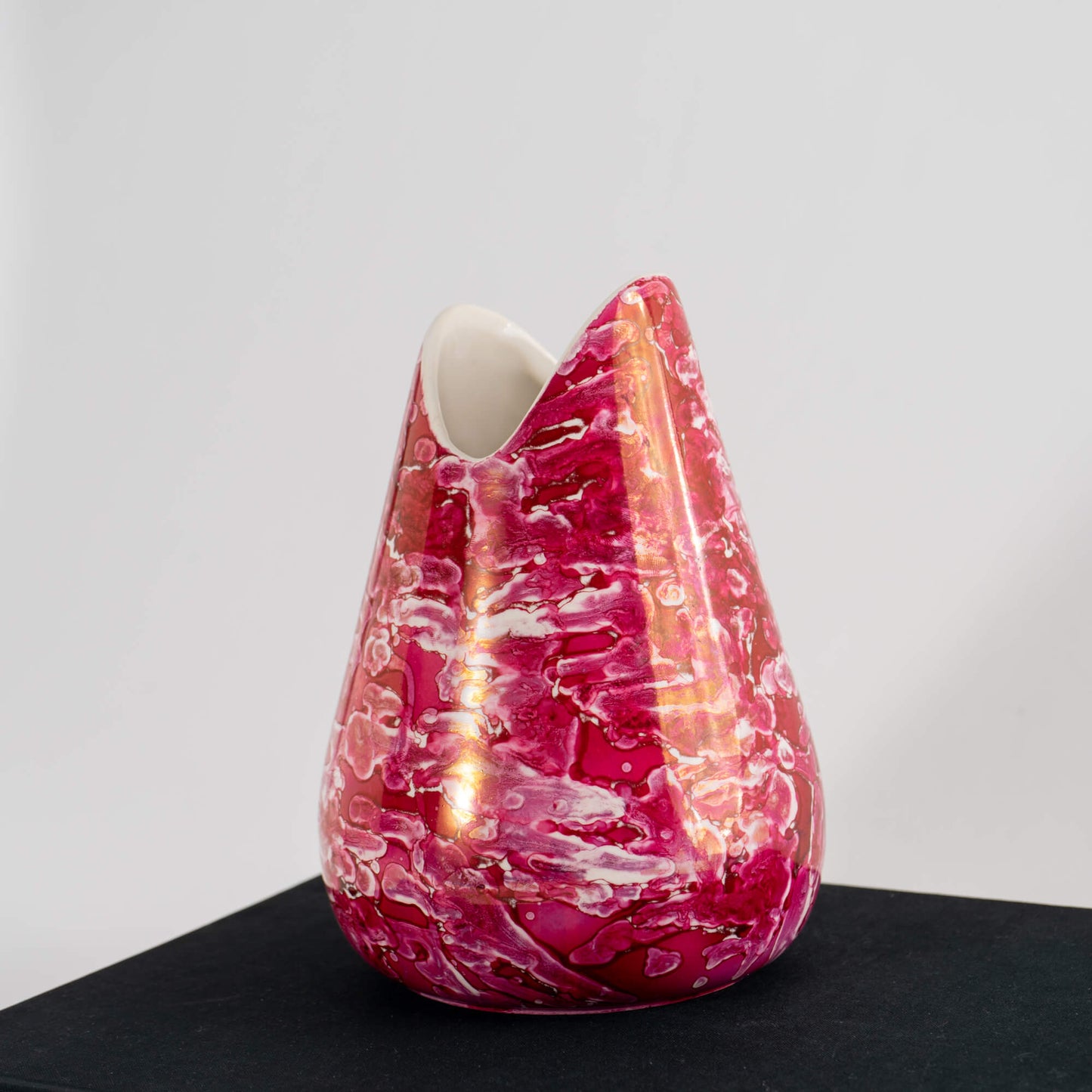 Mid Century McCoy Pink Marbled Vase - Sascha Brastoff Style