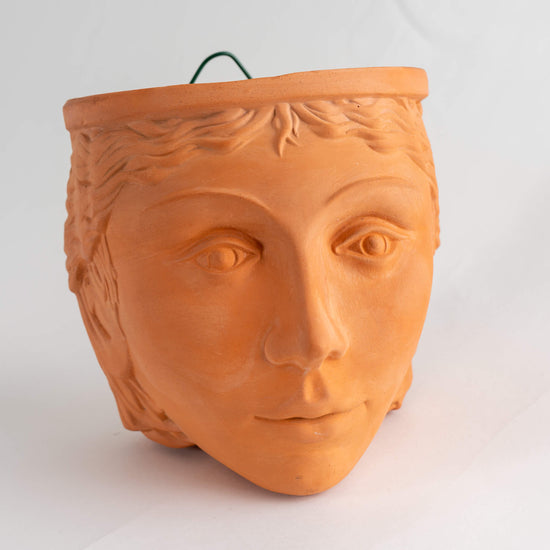 Vintage Rookes Pottery Terra Cotta Goddess Face Wall Planter