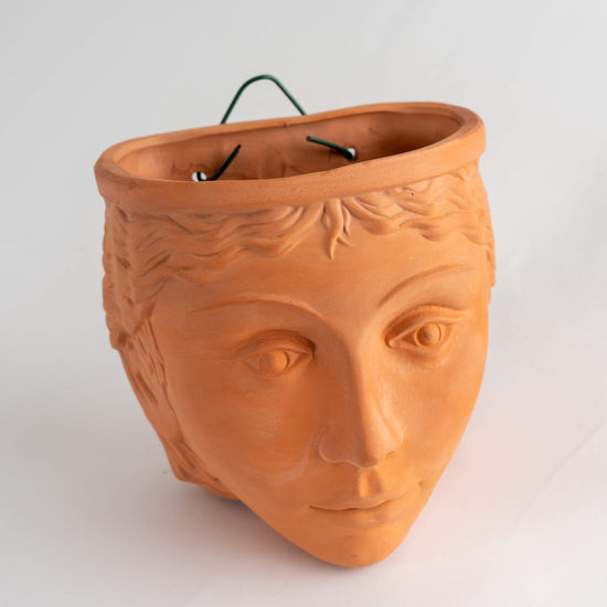 Vintage Rookes Pottery Terra Cotta Goddess Face Wall Planter