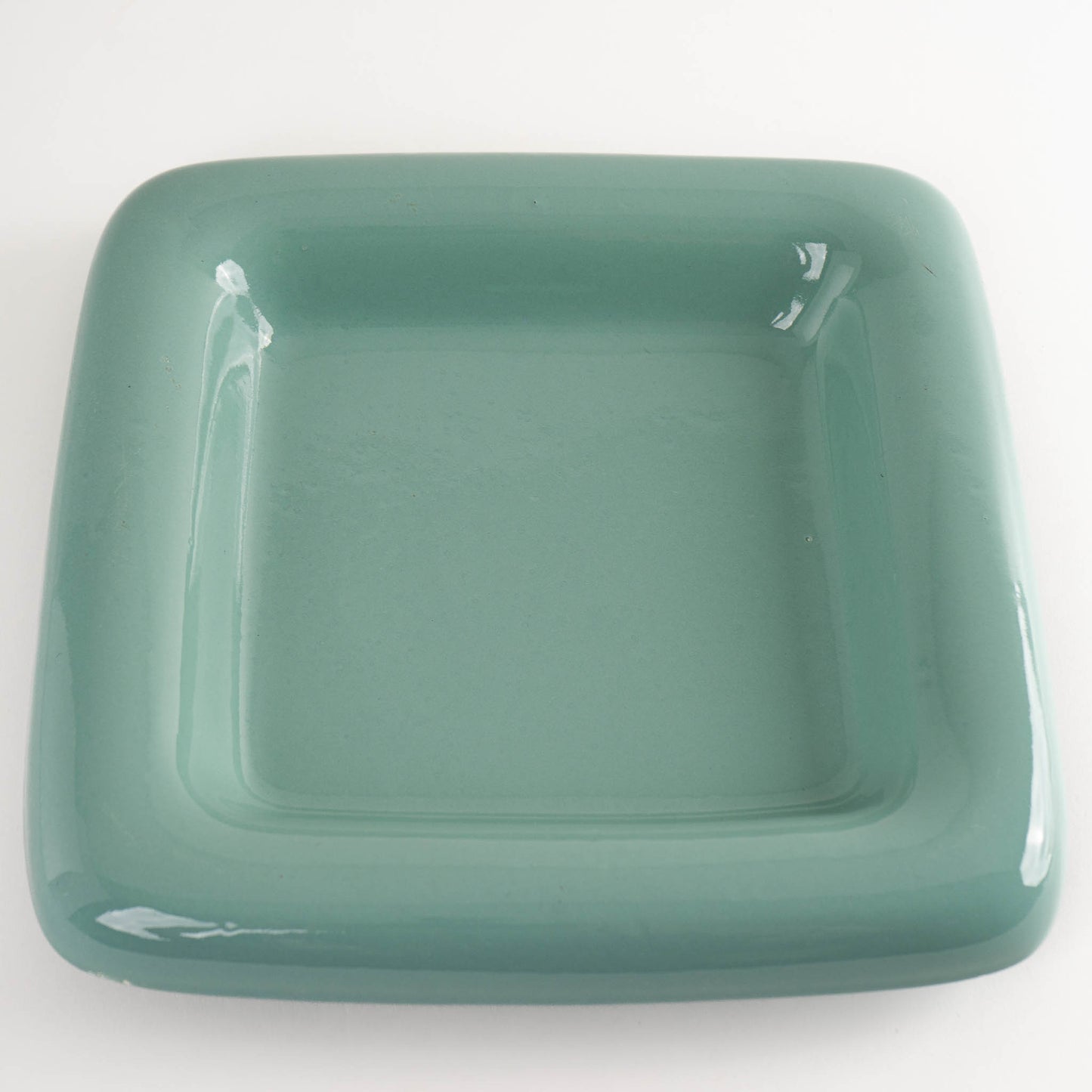 Vintage Haeger Green Square Catchall Tray